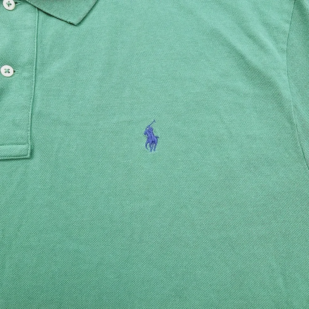 Polo‎ Ralph Lauren Polo Shirt Mens 3XB Green Blue Pony Logo Cotton Pique Preppy